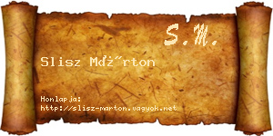 Slisz Márton névjegykártya